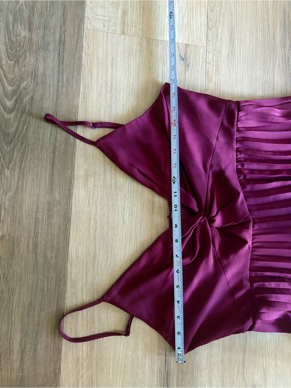 ASOS Pleated Midi Dress with Twist Front Detail in Plum size 12 - Picture 8 of 8
